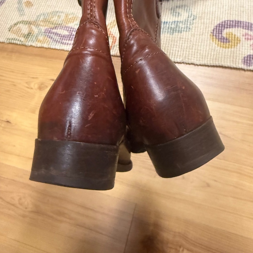 FRYE Women's Melissa Button Short Boot Booties Sz US 6 B Brown Leather - Picture 7 of 16